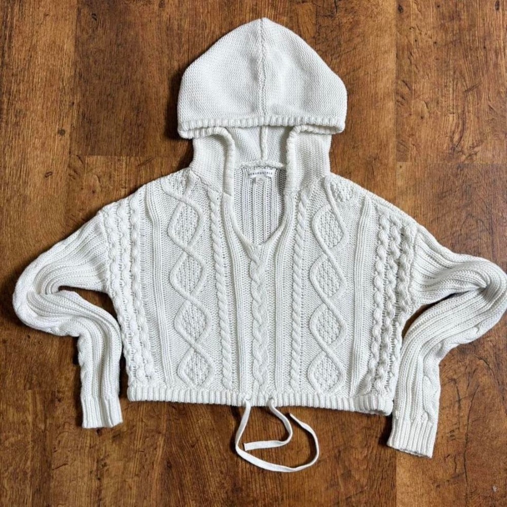 aeropostale knit cropped sweater with‎ hood